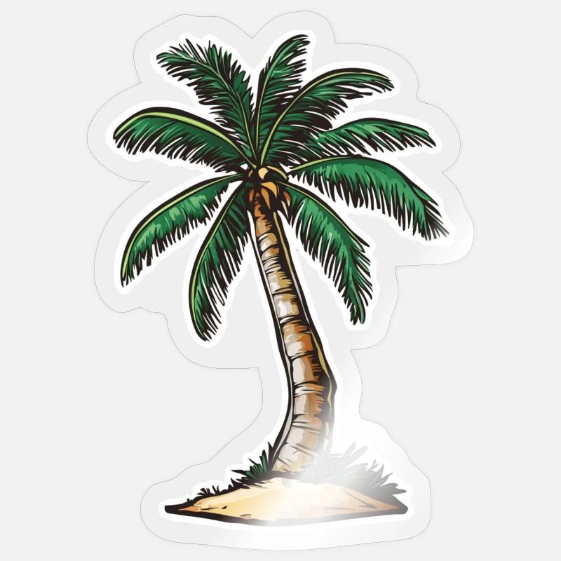 Palm tree - Sticker size S (10 x 10 cm) - transparent glossy