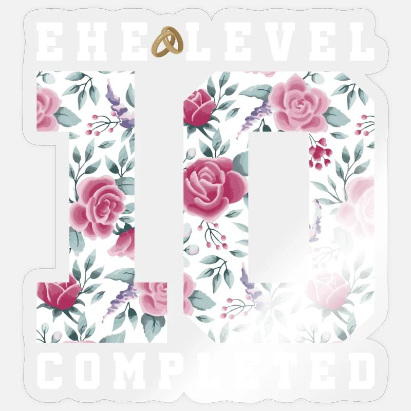 10th wedding anniversary - Sticker size S (10 x 10 cm) - transparent glossy