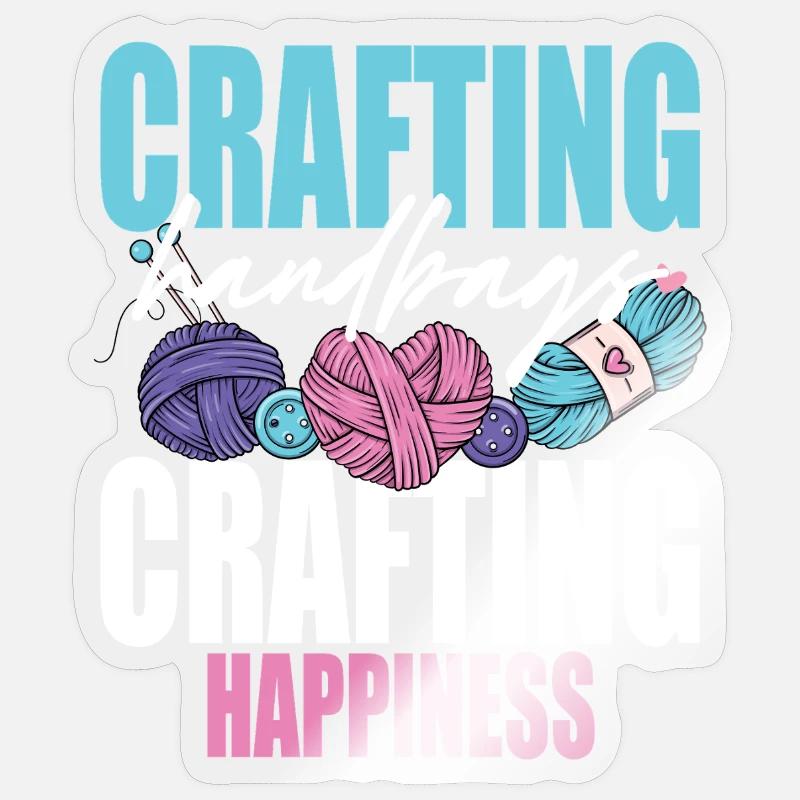 Häkeln Stricken - Sticker Größe S (10 x 10 cm) - Transparent glänzend