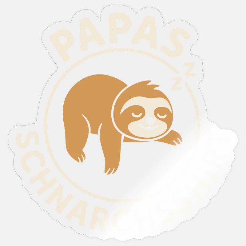 Vaterschaft PAPAS SCHNARCHSSHIRT LUSTIG - Sticker Größe S (10 x 10 cm) - Transparent glänzend