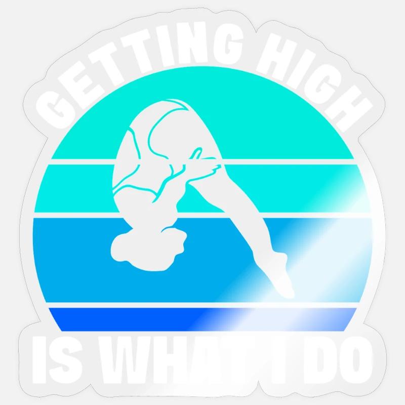 Diving diving board - Sticker size S (10 x 10 cm) - transparent glossy