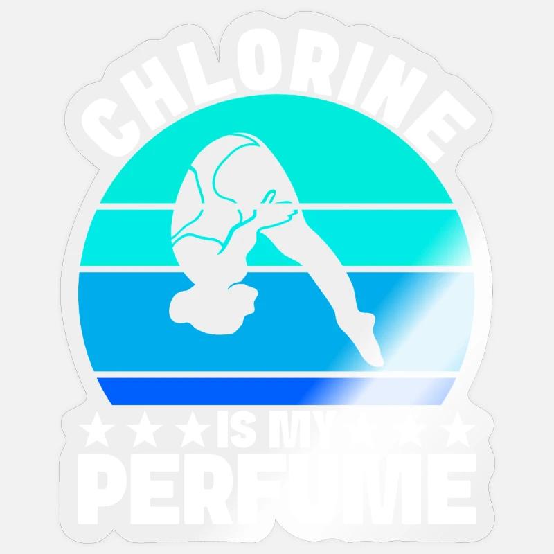 Diving diving board - Sticker size S (10 x 10 cm) - transparent glossy