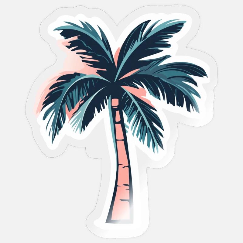 Palm tree - Sticker size S (10 x 10 cm) - transparent glossy