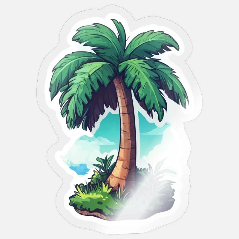 Palm tree - Sticker size S (10 x 10 cm) - transparent glossy