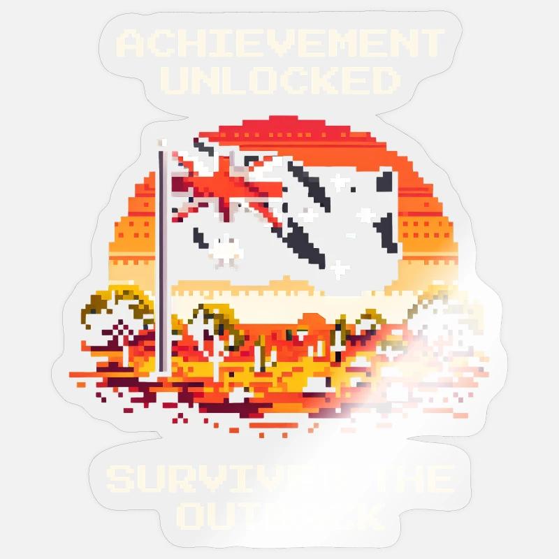 Succès : l’Outback a survécu | Australie - Sticker taille S (10 x 10 cm) - brillant transparent