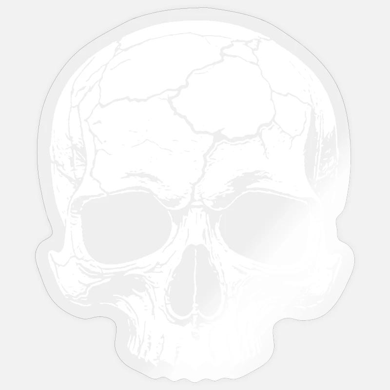 Abstract skull with cracks - Sticker size S (10 x 10 cm) - transparent glossy
