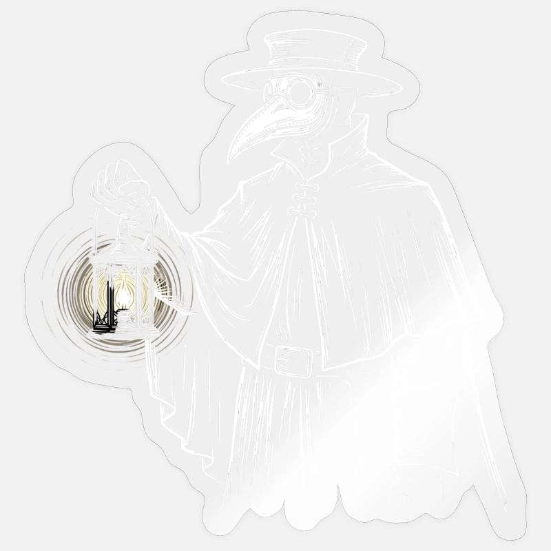 Mystical quack with lantern - Sticker size S (10 x 10 cm) - transparent glossy