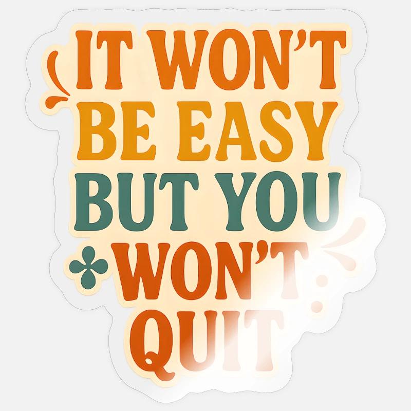 Conception typographique de motivation persistante Sticker taille S (10 x 10 cm)