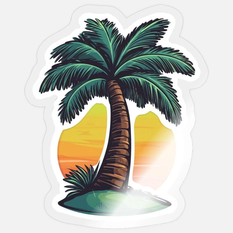 Palm tree - Sticker size S (10 x 10 cm) - transparent glossy