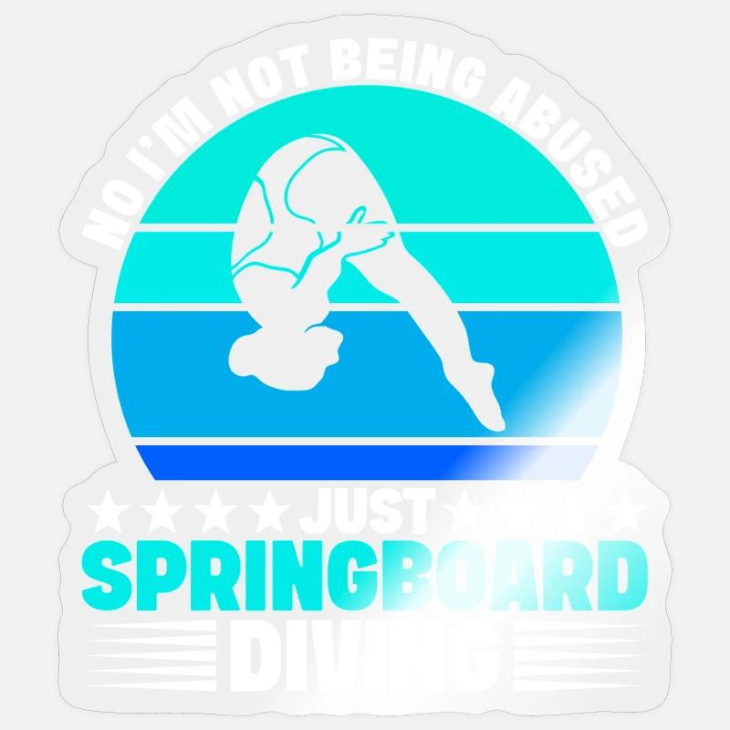 Diving diving board - Sticker size S (10 x 10 cm) - transparent glossy