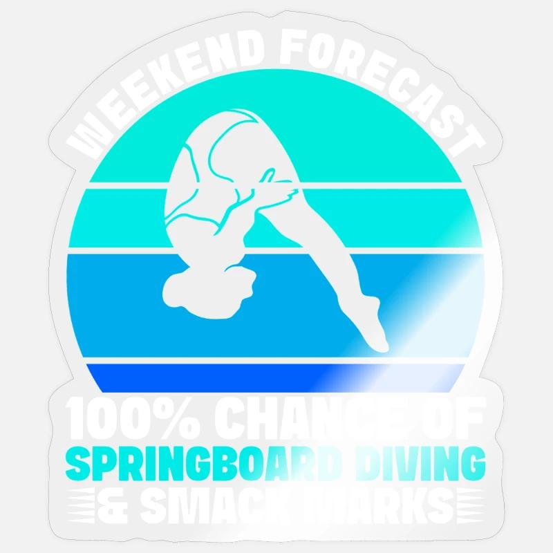 Diving diving board - Sticker size S (10 x 10 cm) - transparent glossy