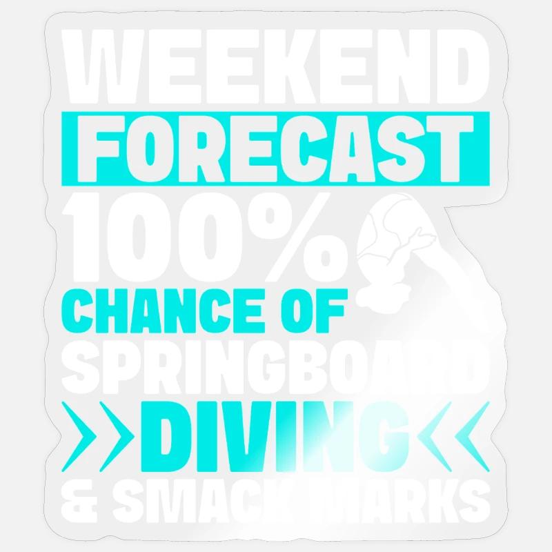 Diving diving board - Sticker size S (10 x 10 cm) - transparent glossy