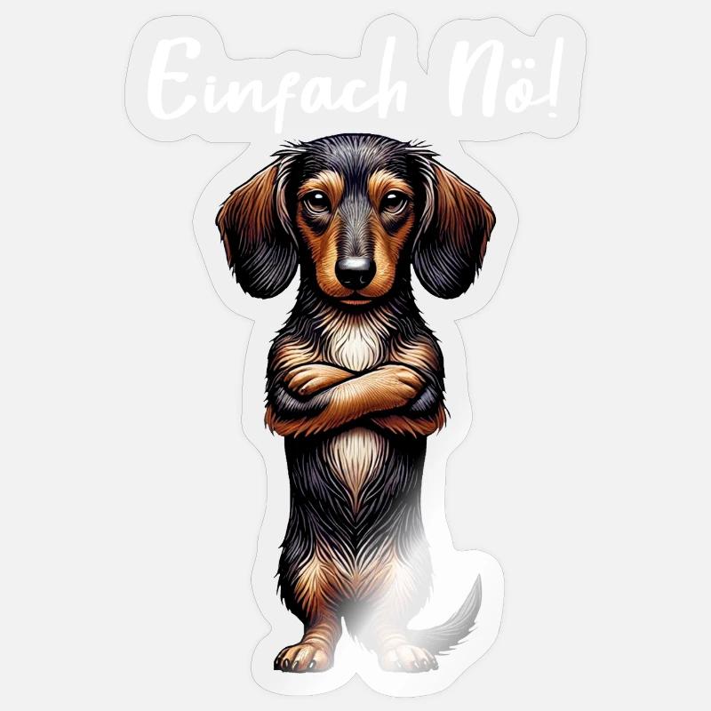 Just Nope Teckel Teckel à poil dur Teckel à poil dur - Sticker taille S (10 x 10 cm) - brillant transparent