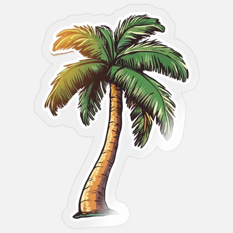 Palme - Sticker Größe S (10 x 10 cm) - Transparent glänzend
