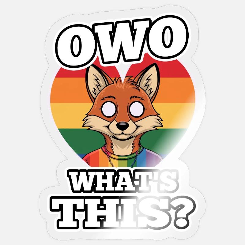 OwO What's This? - Sticker Größe S (10 x 10 cm) - Transparent glänzend