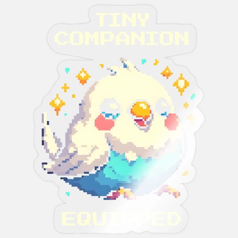 Petit compagnon équipé | Perruche Sticker taille S (10 x 10 cm)