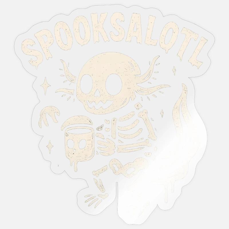 Spooksalot Squelette Boisson Design - Sticker taille S (10 x 10 cm) - brillant transparent