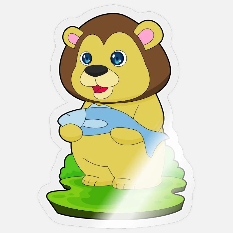 Leo Pisces - Sticker size S (10 x 10 cm) - transparent glossy