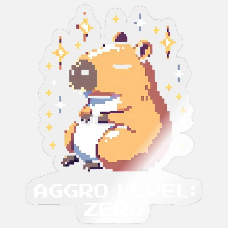 Aggro Level: Zero | Capybara &amp; peace Sticker size S (10 x 10 cm)