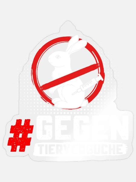 Tierschutz STOPPT TIERVERSUCHE GEGEN VERSUCHE - Sticker Größe S (10 x 10 cm) - Transparent glänzend