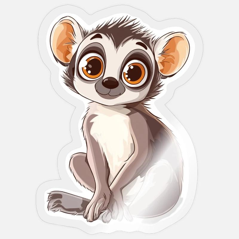Lemur - Sticker Größe S (10 x 10 cm) - Transparent glänzend