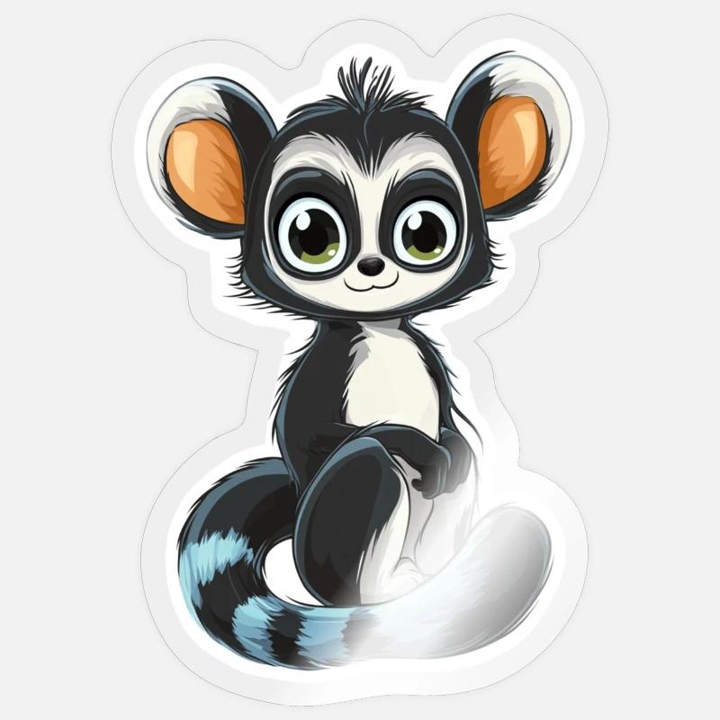 lemur - Sticker size S (10 x 10 cm) - transparent glossy