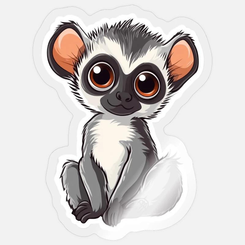 Lemur - Sticker Größe S (10 x 10 cm) - Transparent glänzend
