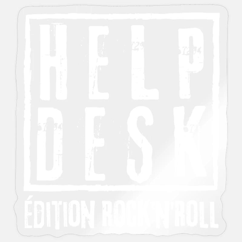 HELPDESK Rock N Roll Edition - Sticker Größe S (10 x 10 cm) - Transparent glänzend