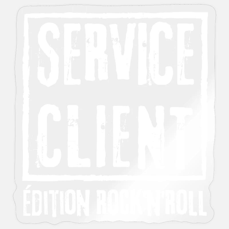 SERVICE CLIENT Edition Rock N Roll - Sticker taille S (10 x 10 cm) - brillant transparent