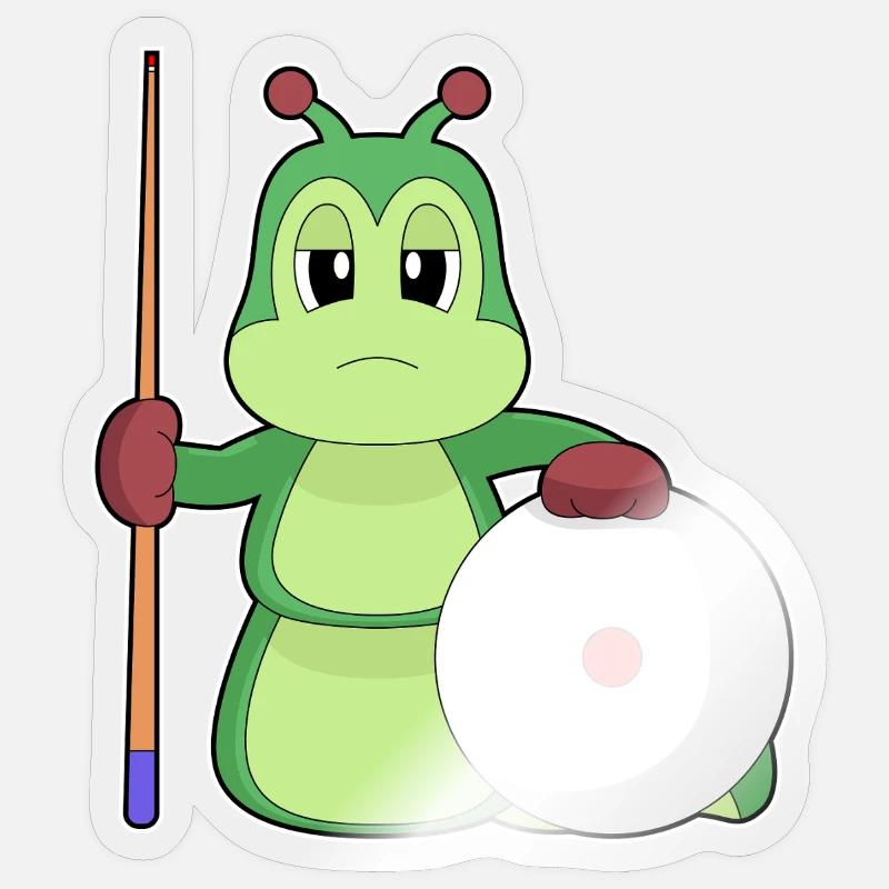 Queue de billard Caterpillar Sticker taille S (10 x 10 cm)