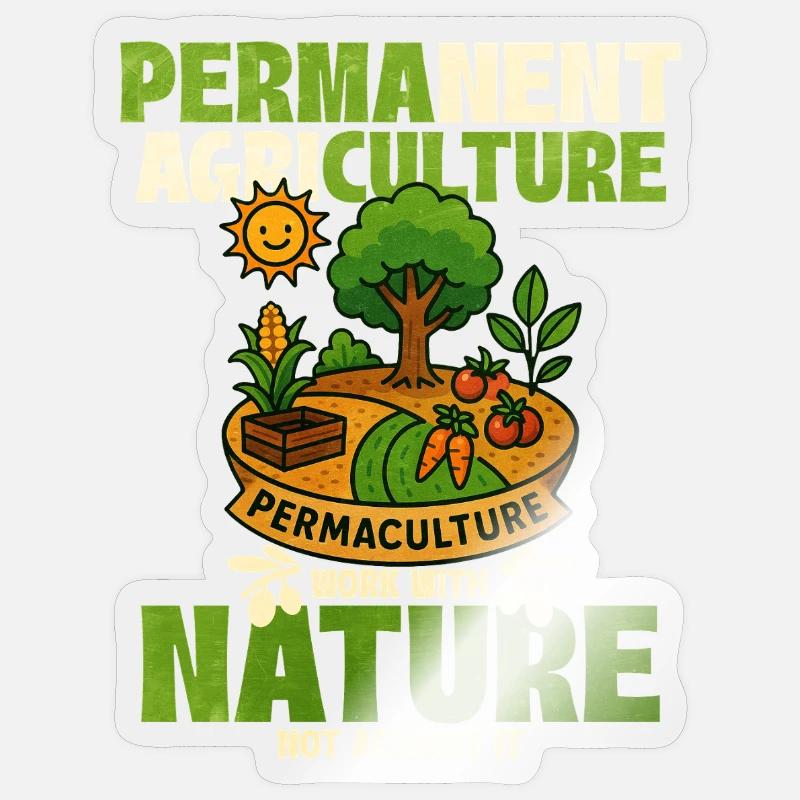 Conception de la nature en permaculture - Sticker taille S (10 x 10 cm) - brillant transparent