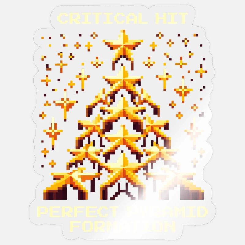 Kritischer Treffer: Top-Pyramide | Cheerleading - Sticker Größe S (10 x 10 cm) - Transparent glänzend