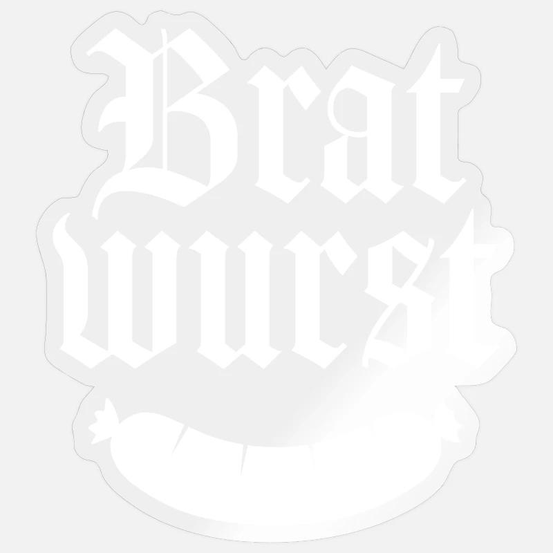 Bratwurst - Sticker taille S (10 x 10 cm) - brillant transparent
