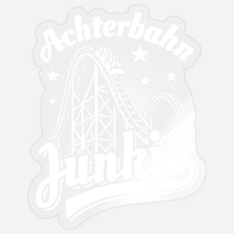 Achterbahn Junkie - Freizeitpark - Looping Sticker Größe S (10 x 10 cm)