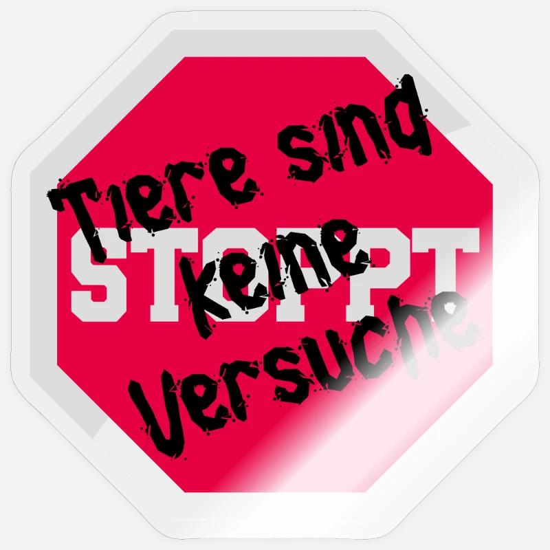 Animal testing ANIMALS ARE NOT FUNNY EXPERIMENTS Sticker size S (10 x 10 cm)