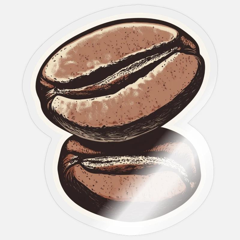 Café - Sticker taille S (10 x 10 cm) - brillant transparent
