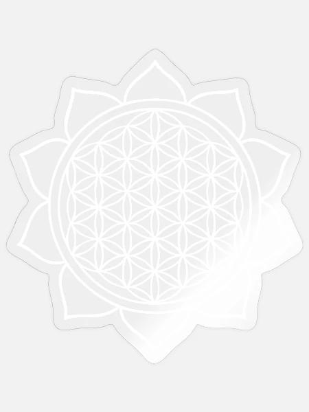 Achtsamkeit Affirmation Spirituelles Lebensblume - Sticker Größe S (10 x 10 cm) - Transparent glänzend