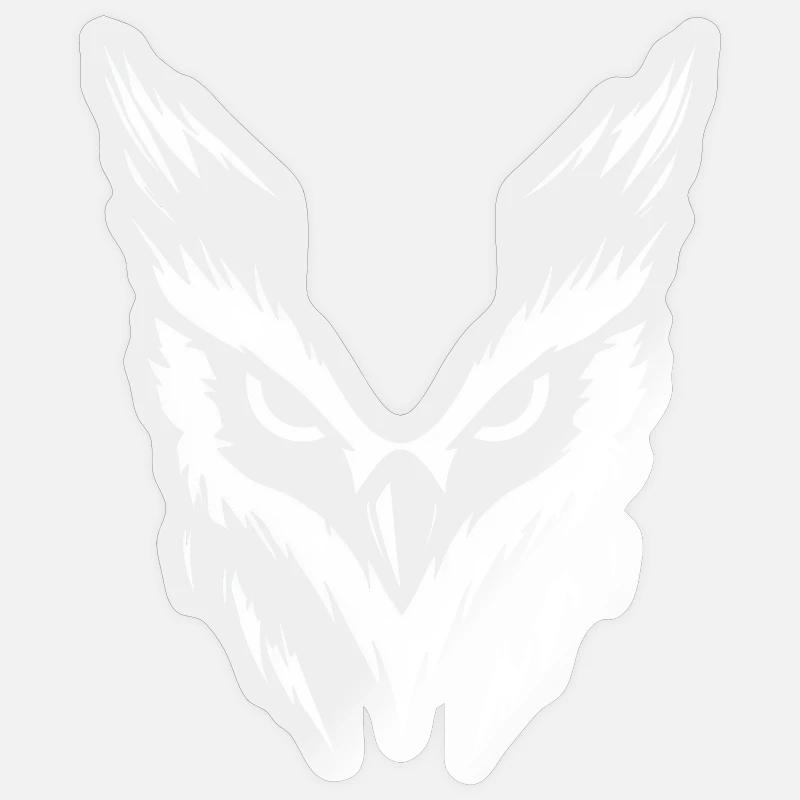 weiße Eule Sticker Größe S (10 x 10 cm)