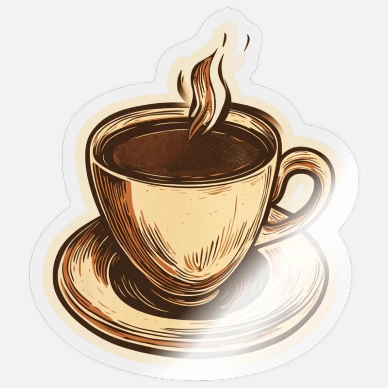 Coffee - Sticker size S (10 x 10 cm) - transparent glossy