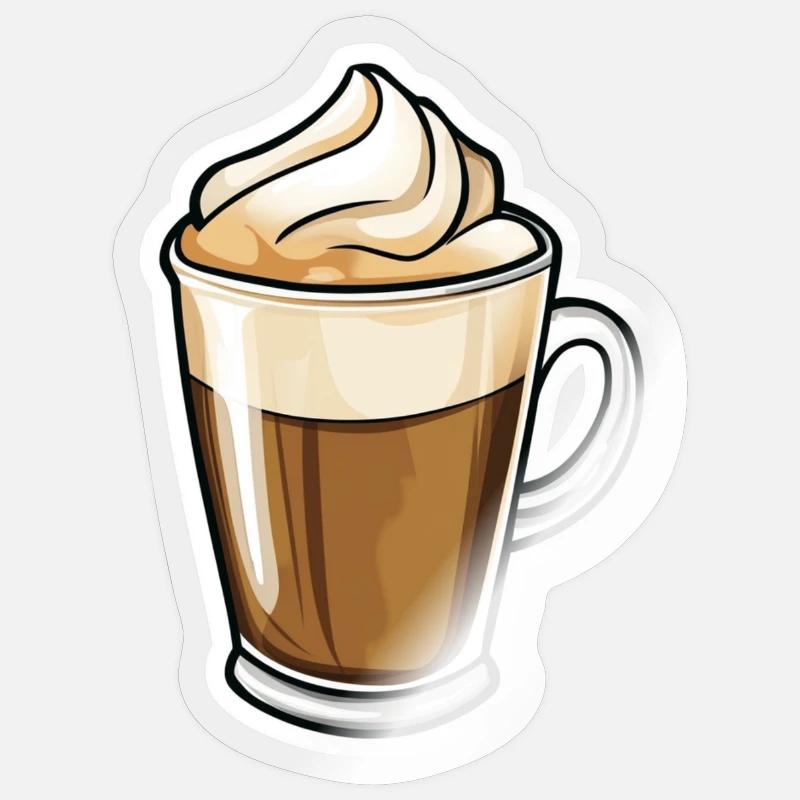 Kaffee - Sticker Größe S (10 x 10 cm) - Transparent glänzend