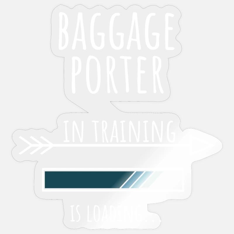 Geschenk Beruf Ausbildung Gepäckträger - Sticker Größe S (10 x 10 cm) - Transparent glänzend