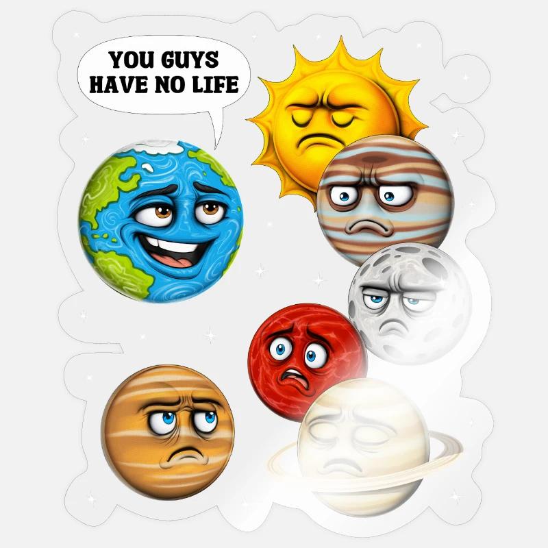 Space Planets Astronomy - Sticker size S (10 x 10 cm) - transparent glossy
