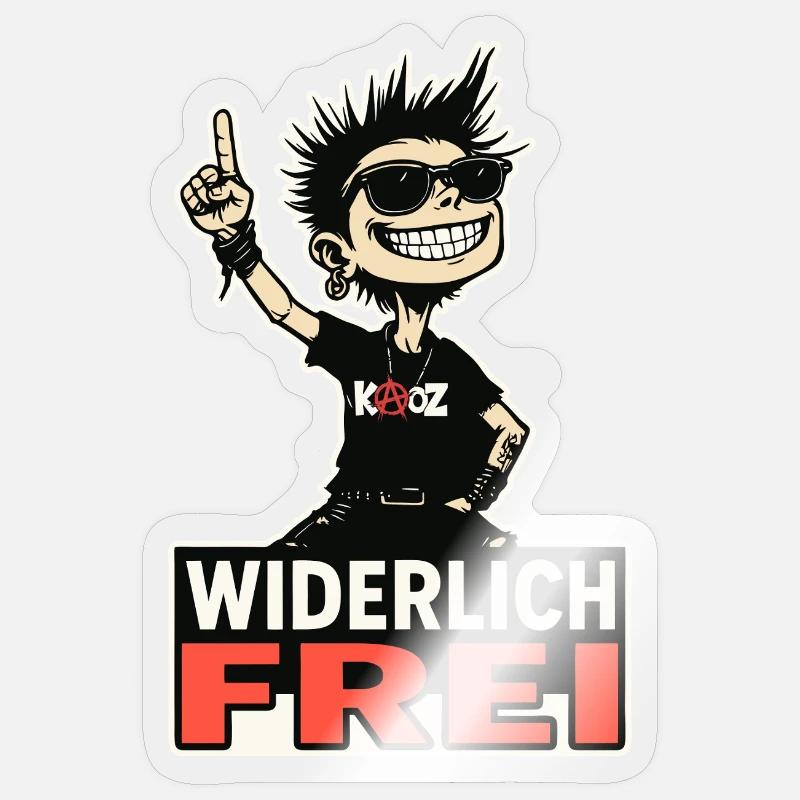 Rebellious punk is disgustingly free - Sticker size S (10 x 10 cm) - transparent glossy