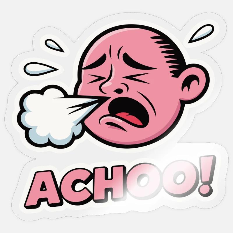 Vintage Comic Éternuement Expression Design Sticker taille S (10 x 10 cm)