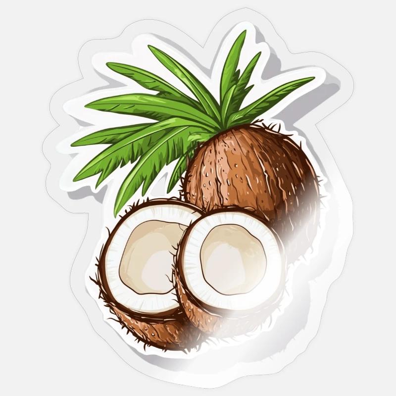 Coconut - Sticker size S (10 x 10 cm) - transparent glossy