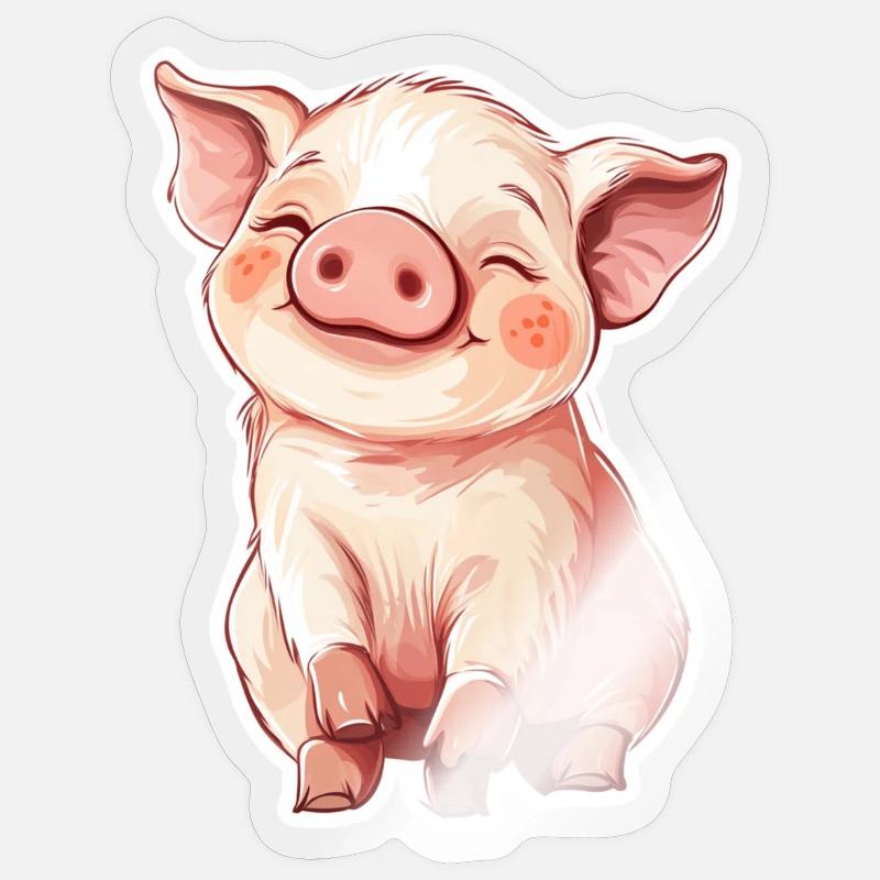 Schwein Ferkel - Sticker Größe S (10 x 10 cm) - Transparent glänzend