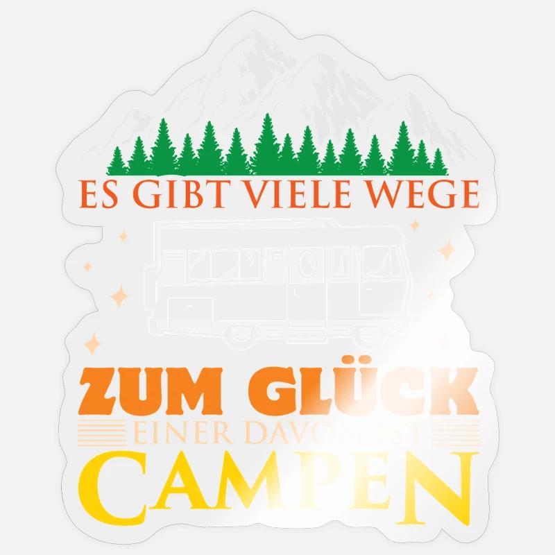Camper Camping Caravan Saying - Sticker size S (10 x 10 cm) - transparent glossy