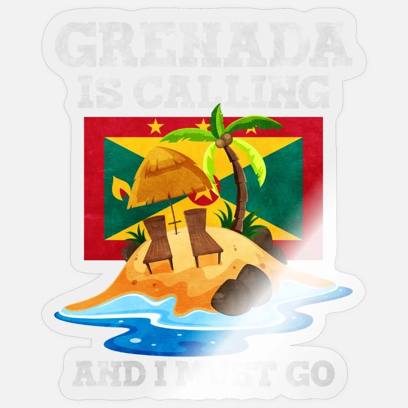 Grenada - Sticker Größe S (10 x 10 cm) - Transparent glänzend