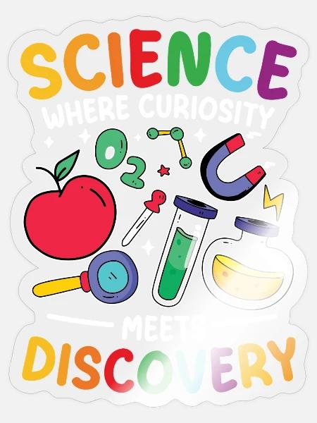  Naturwissenschaften Wo Neugier Auf Entdeckung - Sticker Größe S (10 x 10 cm) - Transparent glänzend