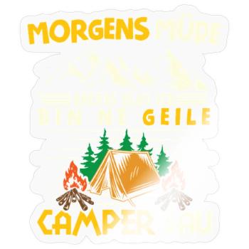 Camper Camping Caravan Saying - Sticker size S (10 x 10 cm) - transparent glossy - Front